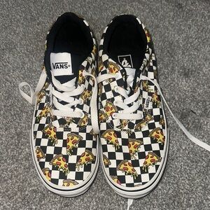 Vans Kids Pizza Print Sneakers - Black and White